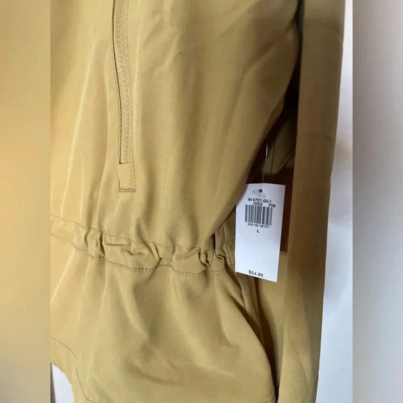 OLD NAVY Loose Stretch Tech Cinched-Waist Crop Jacket Zip-Up Mustard Size Large - Picture 3 of 10